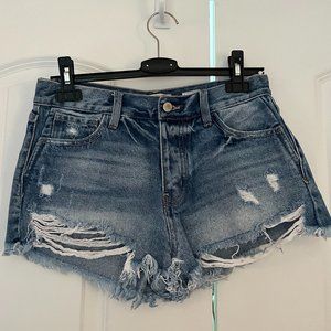 High Rise Denim Jean Shorts
